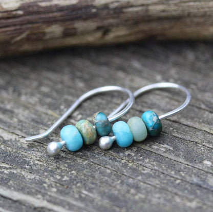 Turquoise kralen oorbellen