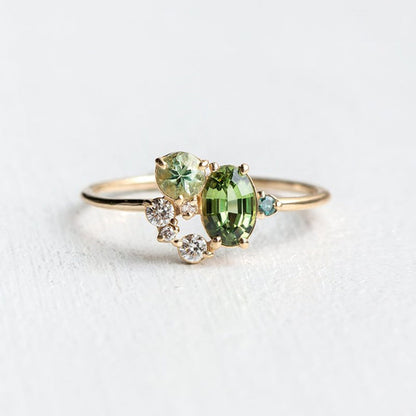 Natuurlijke Peridot met Zirkonring - Selene