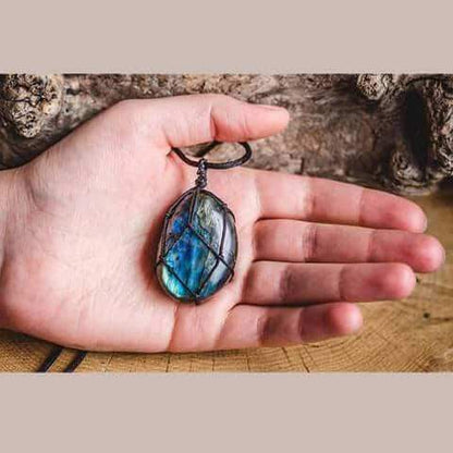 Mystieke Labradoriet Drakenhart Ketting - Aris