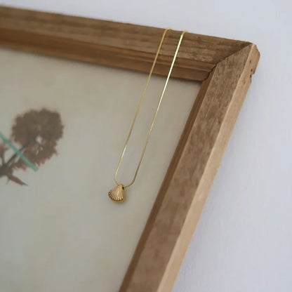 Gouden Sint-Jakobsschelp Bloemenketting - Lila