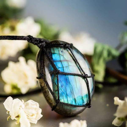 Mystieke Labradoriet Drakenhart Ketting - Aris