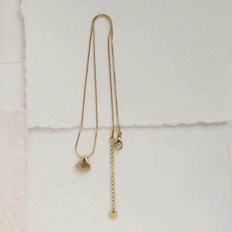 Gouden Sint-Jakobsschelp Bloemenketting - Lila