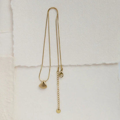Gouden Sint-Jakobsschelp Bloemenketting - Lila