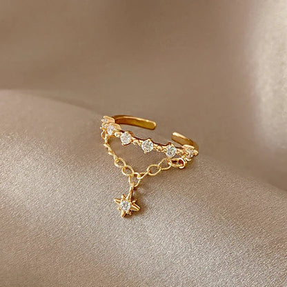Gouden Hexagram Ketenring - Lyra