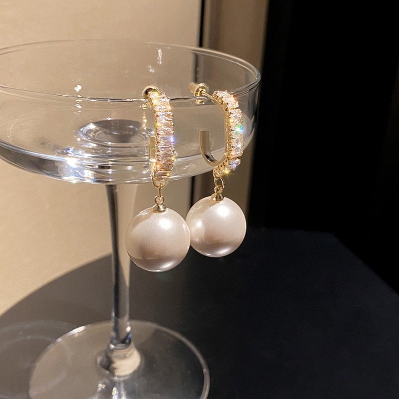 Luxueuze Oorbellen met Parels en Zirkonia - Amara