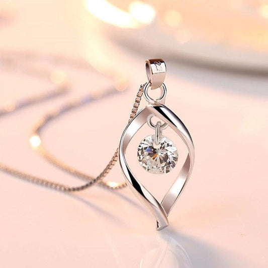 Zilveren Ketting met Zirkonia Kristal Hanger - Elinor