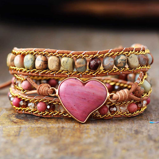 Rhodochrosiet Helende Hart Armband - Roselle
