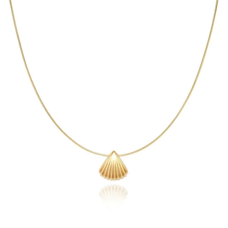 Gouden Sint-Jakobsschelp Bloemenketting - Lila