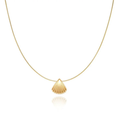 Gouden Sint-Jakobsschelp Bloemenketting - Lila