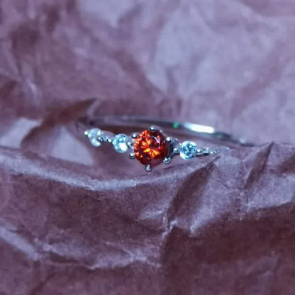 18K Gouden Granaatsteen Ring - Elara