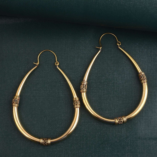 Vintage gouden hoepel oorbellen