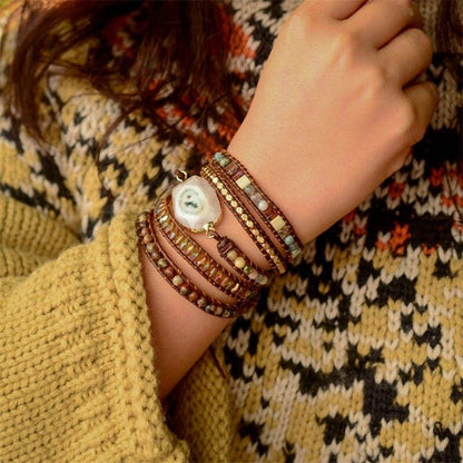 Agaat Maanschijn Wikkelarmband - Lunara