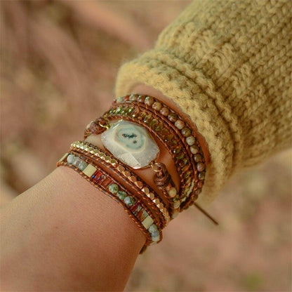 Agaat Maanschijn Wikkelarmband - Lunara