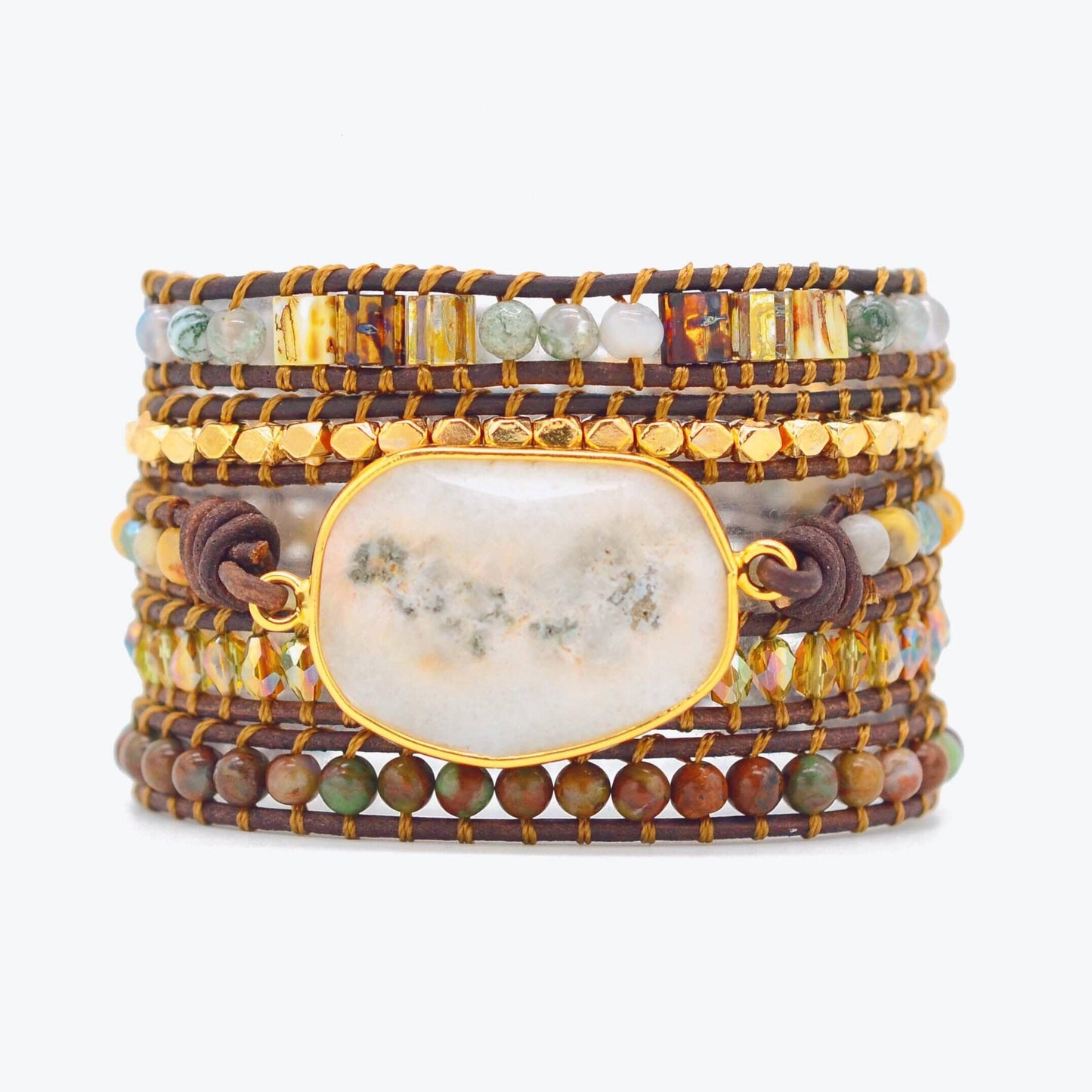 Agaat Maanschijn Wikkelarmband - Lunara