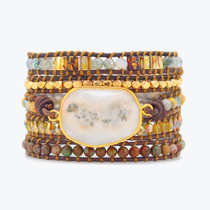 Agaat Maanschijn Wikkelarmband - Lunara