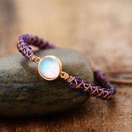 Amethist-Opaal Yoga-Armband - Aurielle