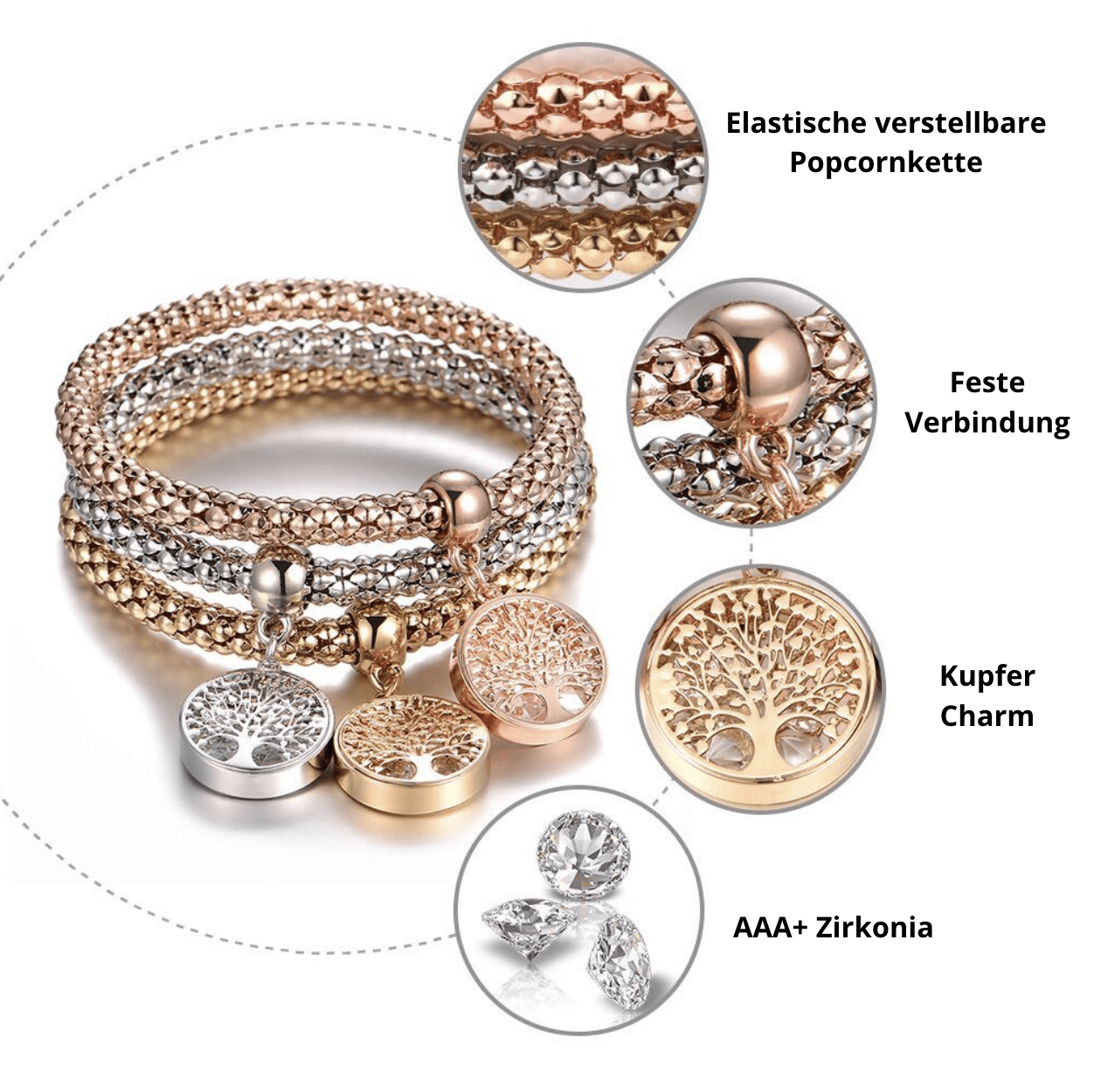 Boom des Levens Armbandenset (3-delig) - Liora