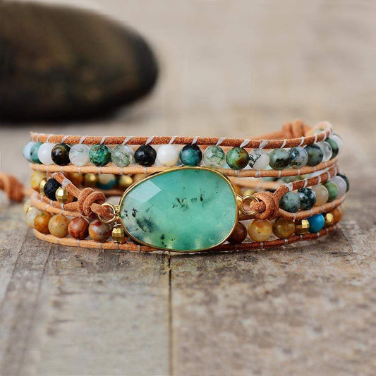 Kalmerende Jade Wikkelarmband - Elina