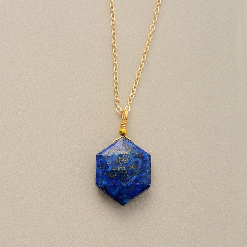 Lapis Lazuli Hexagon Halsketting - Amarielle