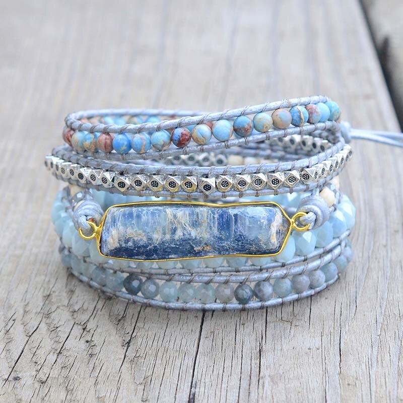 Helende Blauwe Topaas Wikkelarmband - Aurina