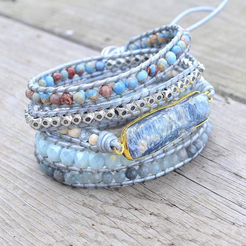 Helende Blauwe Topaas Wikkelarmband - Aurina
