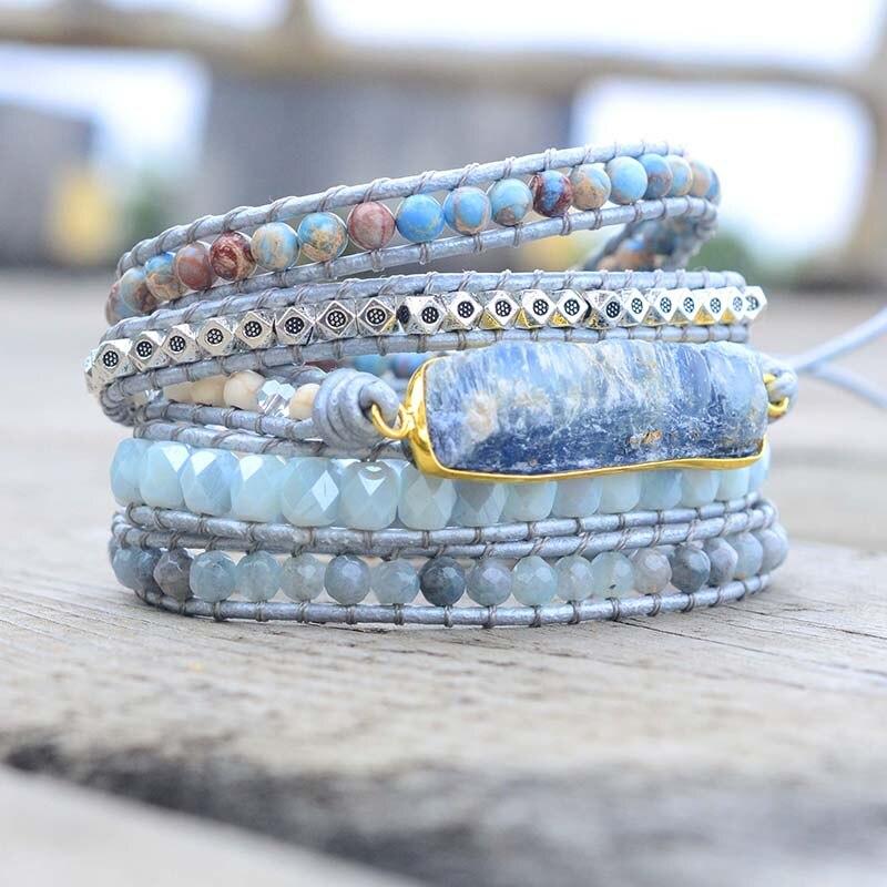 Helende Blauwe Topaas Wikkelarmband - Aurina