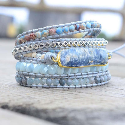 Helende Blauwe Topaas Wikkelarmband - Aurina