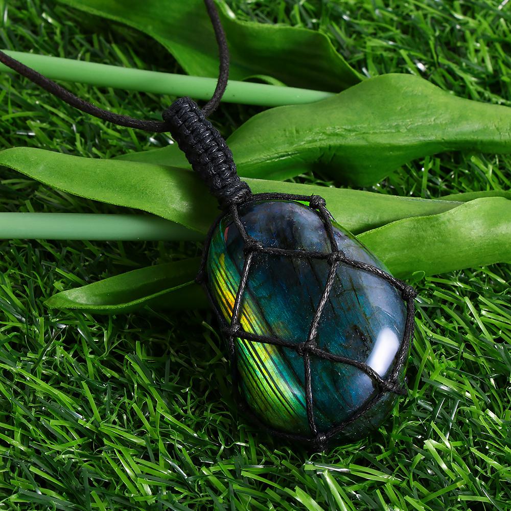Mystieke Labradoriet Drakenhart Ketting - Aris