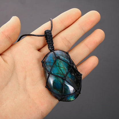 Mystieke Labradoriet Drakenhart Ketting - Aris