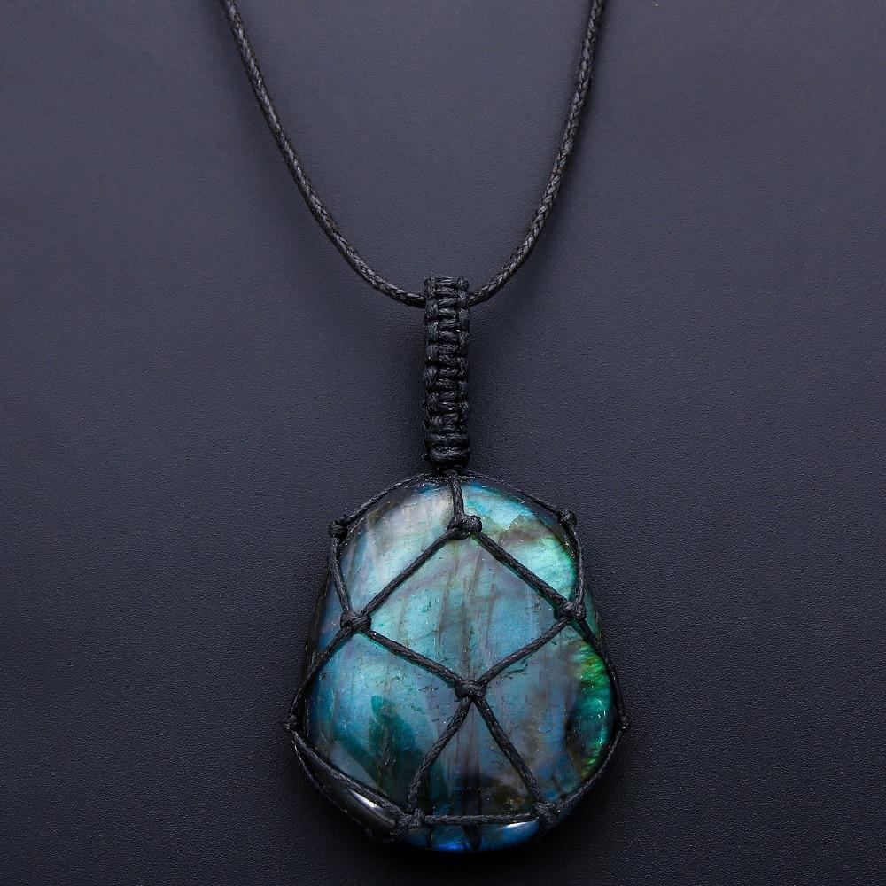 Mystieke Labradoriet Drakenhart Ketting - Aris