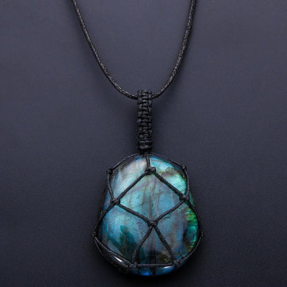 Mystieke Labradoriet Drakenhart Ketting - Aris