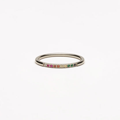 Gouden Ring met Gekleurde Steentjes - Solene